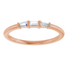 Natural Straight Baguette Diamond Stackable Ring