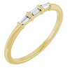 Natural Straight Baguette Diamond Stackable Ring