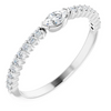 Natural Marquise Diamond with Diamond Accents Stackable Ring