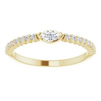 Natural Marquise Diamond with Diamond Accents Stackable Ring