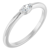Natural Marquise Diamond Solitaire or Stacking Ring
