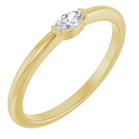 Natural Marquise Diamond Solitaire or Stacking Ring