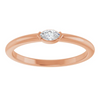 Natural Marquise Diamond Solitaire or Stacking Ring