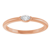 Natural Marquise Diamond Solitaire or Stacking Ring