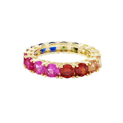 Rainbow Eternity Ring Sterling Silver