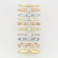 Natural Straight Baguette Diamond Stackable Ring