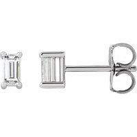 Baguette 14K Gold 1/5 CTW Natural Diamond Stud Earrings