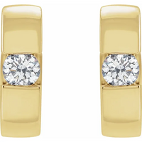 14K Gold 12 mm 1/4 CTW Natural Diamond Hinged Huggie Earrings