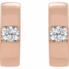 14K Gold 12 mm 1/4 CTW Natural Diamond Hinged Huggie Earrings