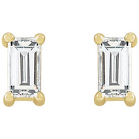 Baguette 14K Gold 1/5 CTW Natural Diamond Stud Earrings