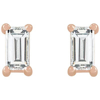 Baguette 14K Gold 1/5 CTW Natural Diamond Stud Earrings