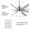 Smart 72" Integrated LED Ceiling Fan with Silver Blades in Brushed Nickel Finish