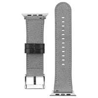Apple Black Leather Watch Band with words 'Don't Waste Your Time'