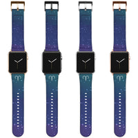 Aries Zodiac Birth Sign Apple Starry Sky Leather Watch Band