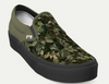 Camo Leaves Vans Slip-on Platform Shoes