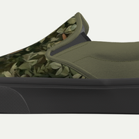 Camo Leaves Vans Slip-on Platform Shoes