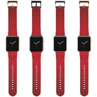 Cancer Zodiac Birth Sign Apple Leather Watch Band in Red