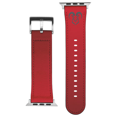 Capricorn Zodiac Birth Sign Apple Leather Watch Band in Red