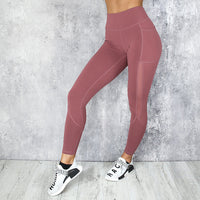 Fitness Women's Leggings Side Pocket High Waist Mesh Stitching