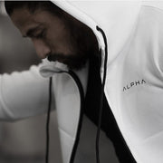 Alpha Brand Zippered Cotton Hoodie