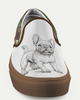 French Bulldog and Camouflage Vans Slip-on Shoes