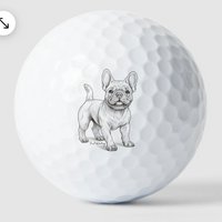 French Bull Dog Golf Ball