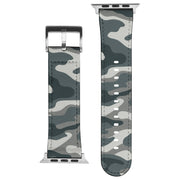 Gray Green Camo Apple Leather Watch Band