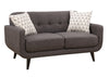 61" Charcoal Black Polyester Blend Love Seat