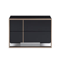 20" Black Two Drawers Nightstand