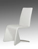 Set Of Two White Contemporary Faux Leather Dining Chairs