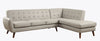 Gray Polyurethane Stationary L Shaped Two Piece Sofa And Chaise