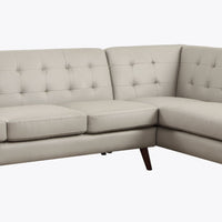 Gray Polyurethane Stationary L Shaped Two Piece Sofa And Chaise