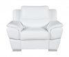 Chic White Leather Sofa Set