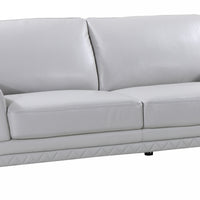 32" Lovely Light Grey Leather Sofa