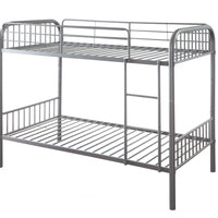 79" X 42" X 61" Gunmetal Metal Twin Over Twin Bunk Bed