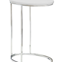 18.5" X 12" X 25" White Particle Board Metal Accent Table