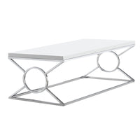 22" X 44" X 18.5" White Metal  Coffee Table