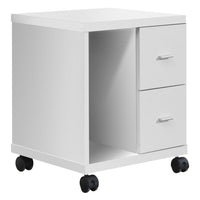 17.75" X 17.75" X 23" White Particle Board Hollow Core 2 Drawers  Office Cabinet