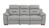 90" X 41" X 41" Modern Gray Leather Reclining Sofa