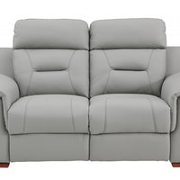 67'" X 41'"  X 41'" Modern Gray Leather Loveseat