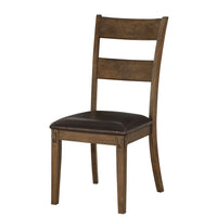 Set Of Two Dark Oak Rubberwood Ladder Back Dining Chairs