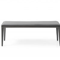 47 X 16 X 18 Dark Grey Faux Leather Bench