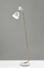 59" White Task Floor Lamp With White Cone Shade