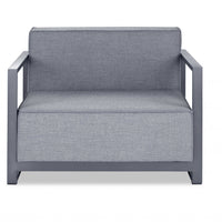 Gray Metal Arm Chair With Cushion