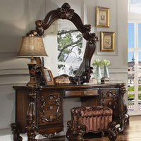 67" Brown Peninsula Vanity Desk With 7 Drawers