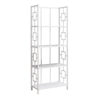 62" 4 Tier Bookcase Whitewithwhite Metal Etagere