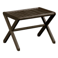 23" Dark Brown Wood Slat Stool Or End Table