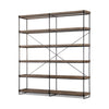 Medium Brown Wood And Iron Shelving Unit With 5 Tray Shelves