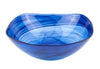 10 Contemporay Soft Square Blue Swirl Glass Bowl