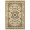 1' X 3' Ivory Beige Machine Woven Oriental Indoor Area Rug